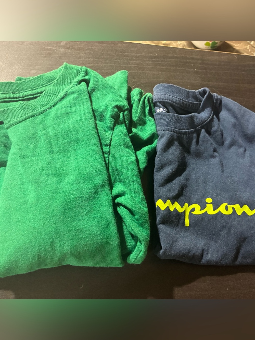 Two Champion Navy Tee with Green Tee Bundle